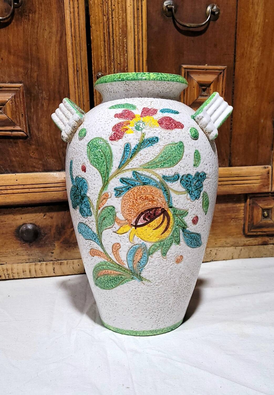 Italian ceramic circa vase Fratelli Fanciullacci Mid-century modern