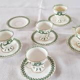 Old Sarguemines porcelain coffee cups