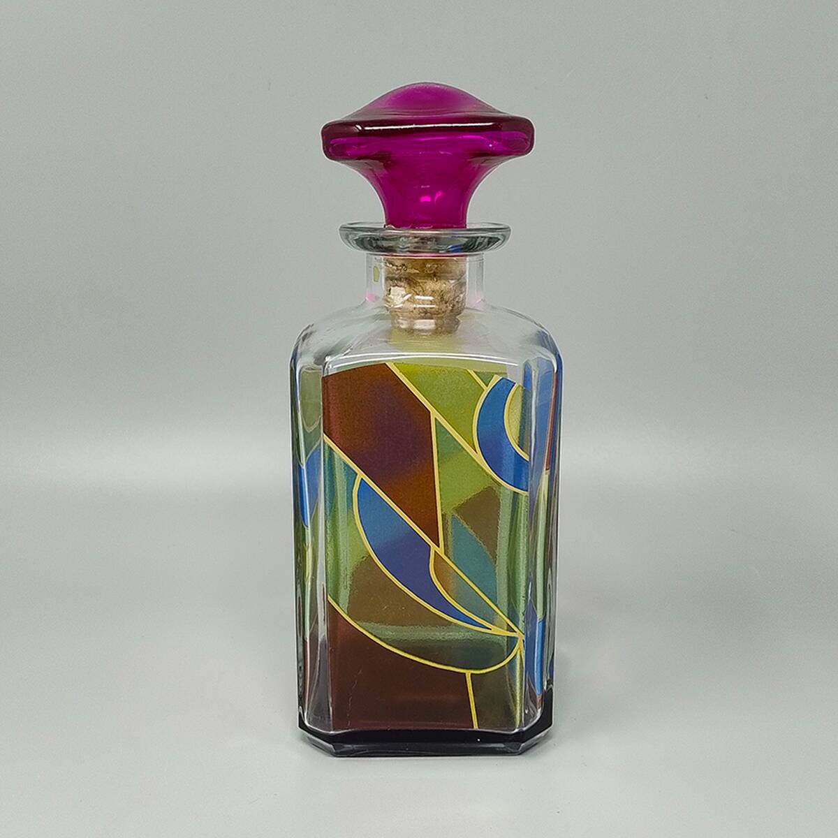 1970s Stunning Decanter or Decorative Bottle by Luigi Bormioli. Made in Ita