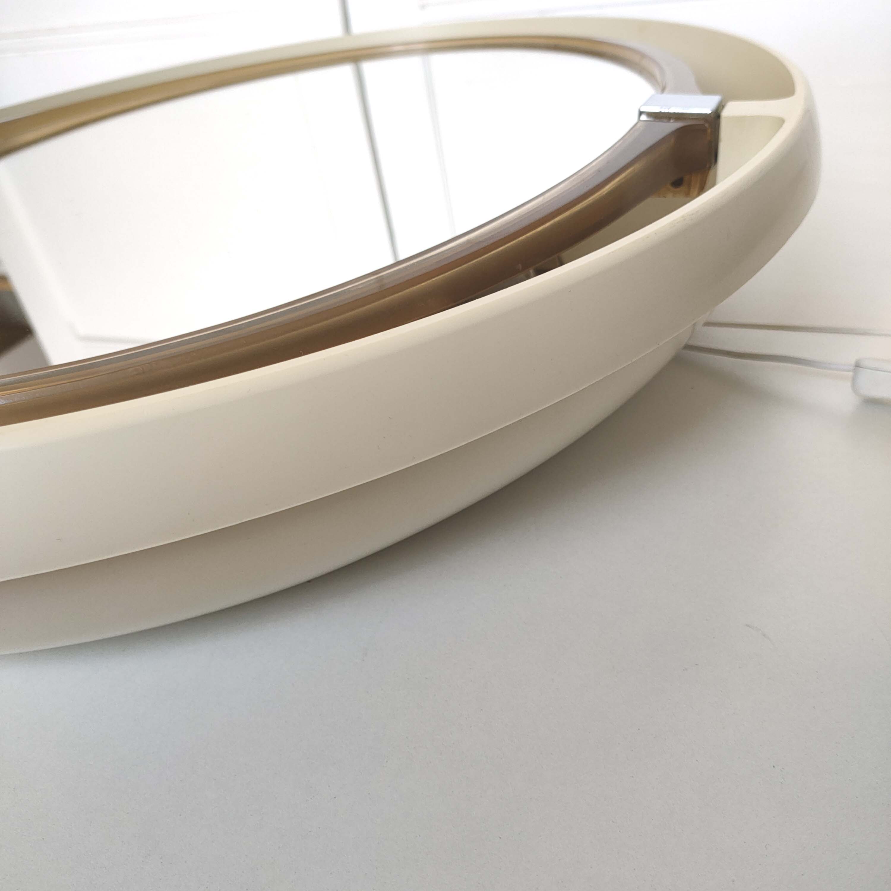 Allibert 1970 illuminated retro oval vintage mirror