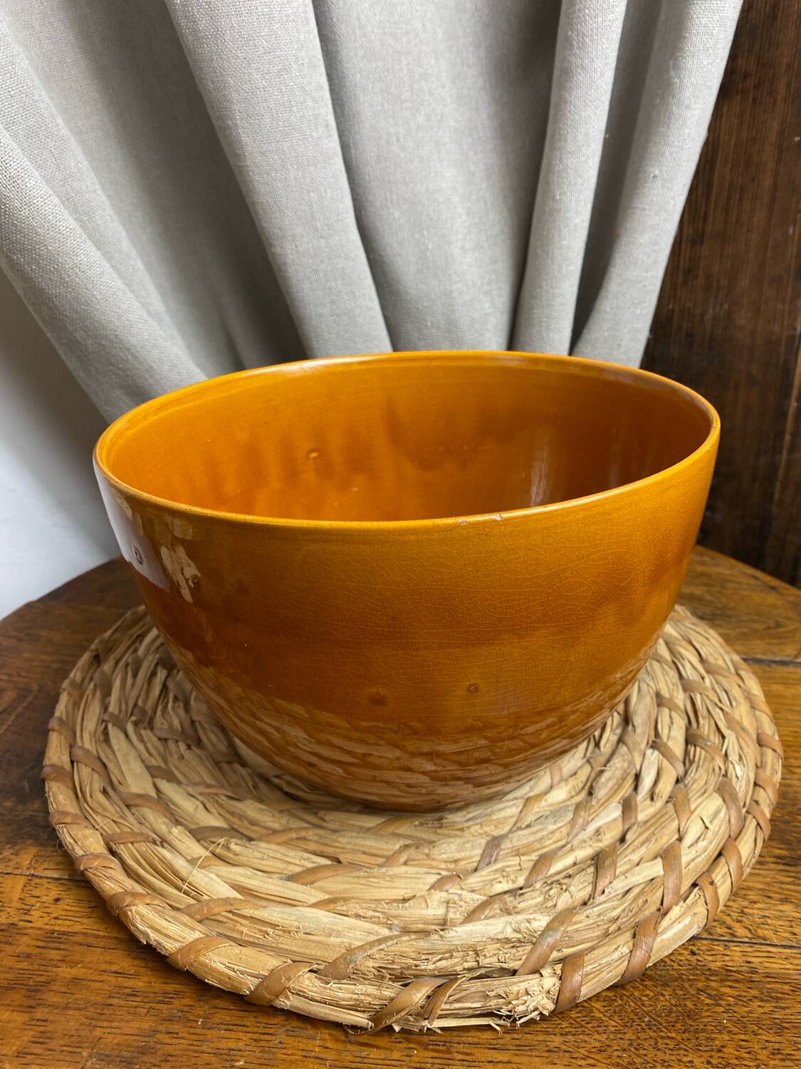 Glazed ceramic salad bowl