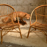 Rattan armchairs