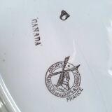 Oval plate Moulin des Loups Canada blue and orange, 1920-40