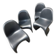 4 chaises Panton par vitra noires mates