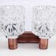 Set de 3 appliques en cuivre et verre