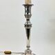 Silver-plated bronze lamp base, candlestick converted into a lamp, H. 53.5 cm