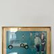 Vintage framed automotive poster