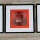 Trio Vintage Optical Art Tableaux - Victor Vasarely - Frames 40x40cm