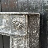 Louis XVI fireplace in gray marble Saint Anne, eighteenth century
