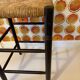 High stool made of wood and straw