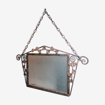 Mirror beveled art deco wrought iron