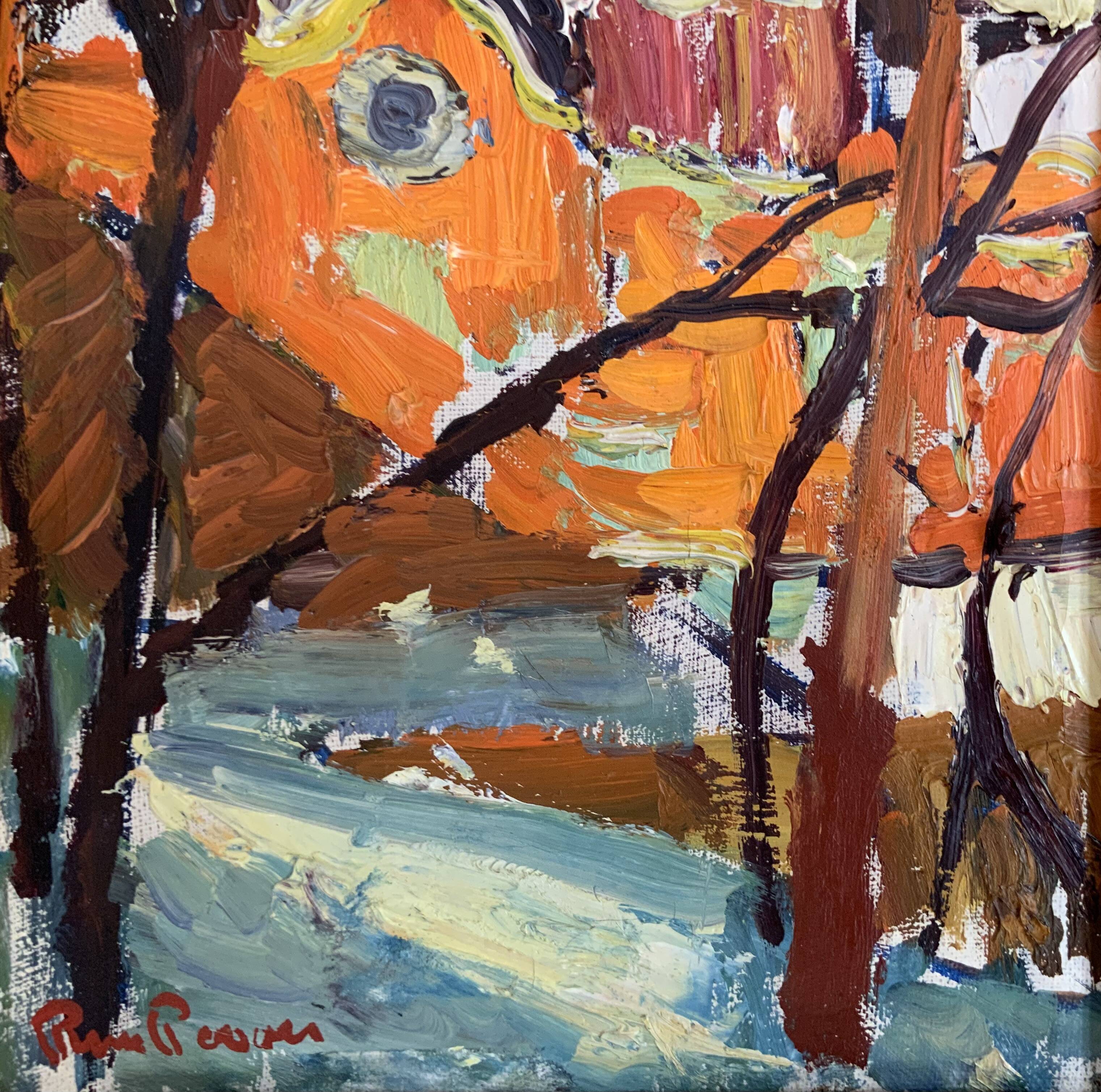 Small Vintage Impressionists Painting Landscape, signed Rune Person (1914–1