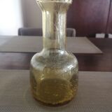 Vase / pichet en verre bullé jaune ambré - années 1970