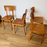 4 camel Thonet bistro chairs