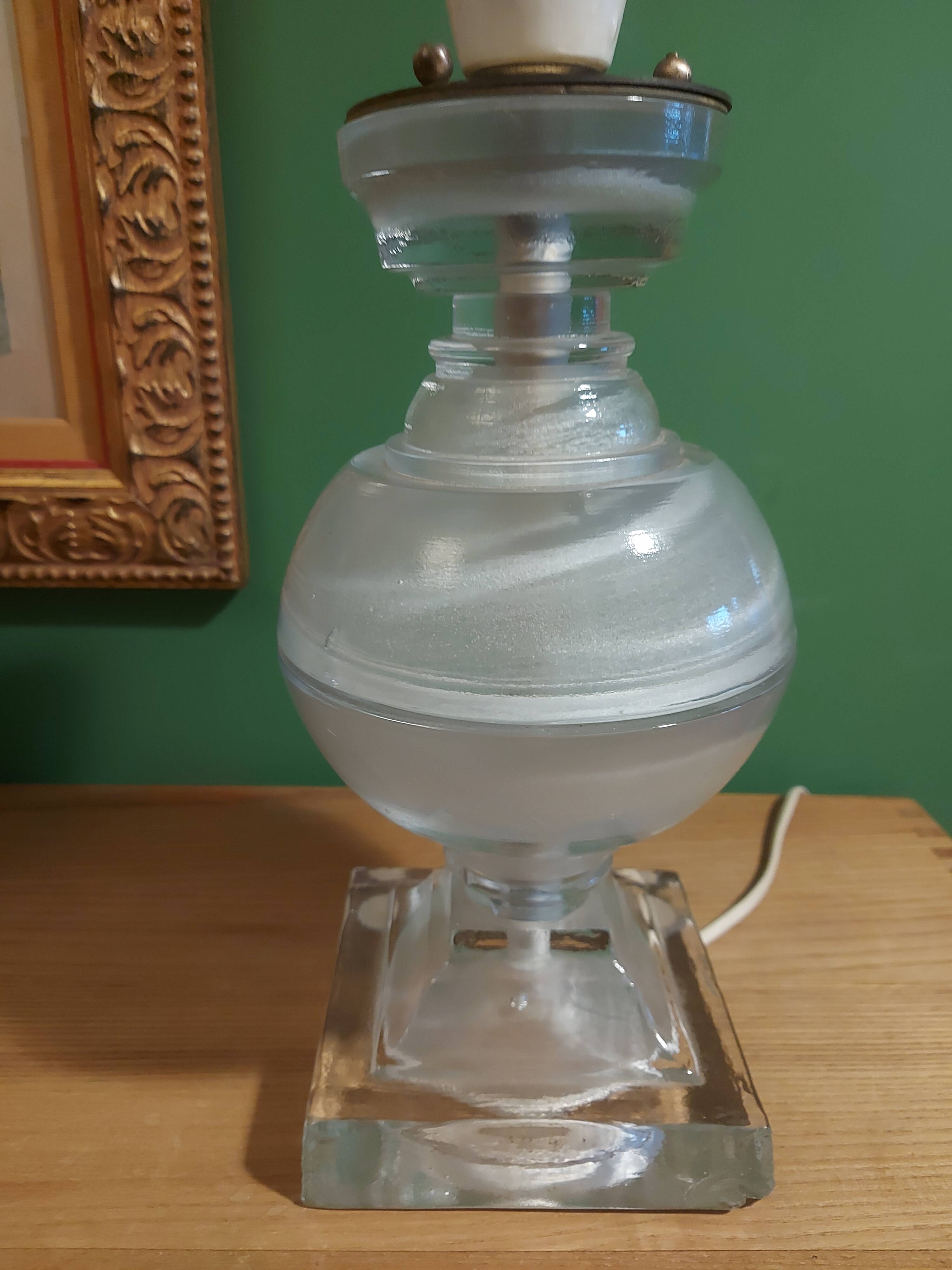 Lamp bases in blown glass, molded, Medici, baluster