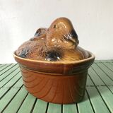 Ceramic rabbit, slip terrine