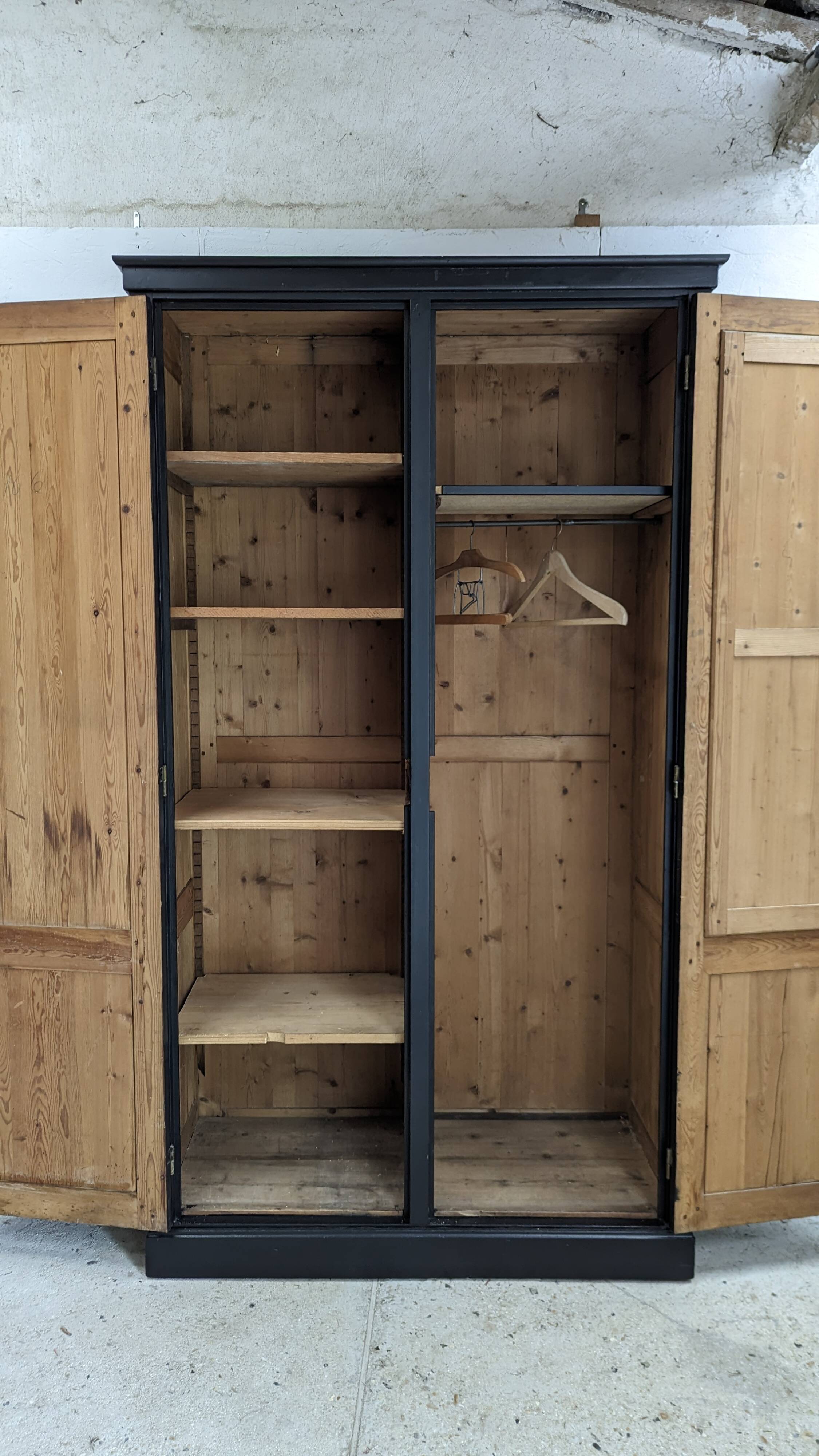 Wardrobe, old wardrobe painted black