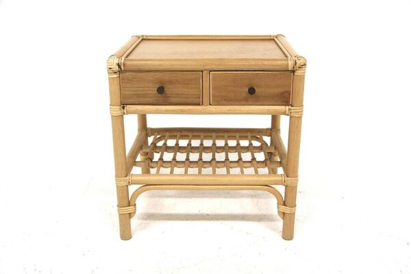 Table de chevet en rotin, Dux, Suède, 1960