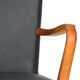 Antique black leather and oak desk chair 1900s, Sweden