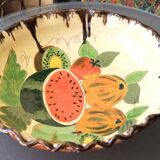 Dish, old fruit bowl in terracotta and ceramic