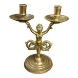 Mermaid-shaped chandelier in bronze