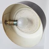 Lampe de bureau gris foncé en tôle et tôle perforée 1950 1960 vintage 50's 60's