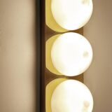 3 vintage limburg sconces, bronze gilded with fine gold, glass