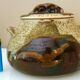 Vegetable dish, covered pot, glazed ceramic art, 1970s, signature to be identified