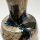 Ceramic vase of vallauris, midnight blue iris décor, 24 cm