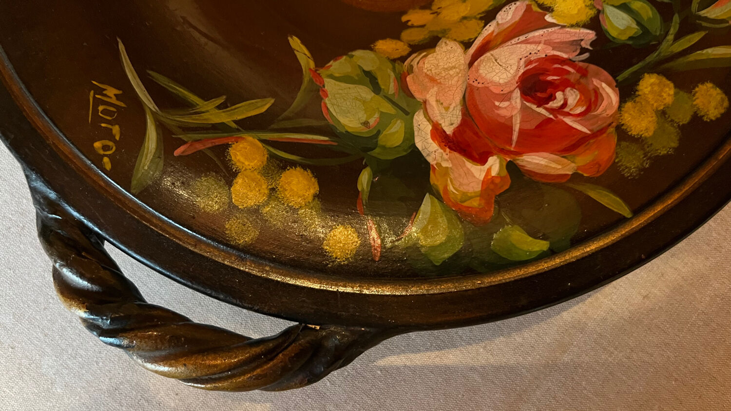 Vintage Vallauris fruit bowl signed Moto