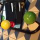 Vintage coat racks with balls and mirror
