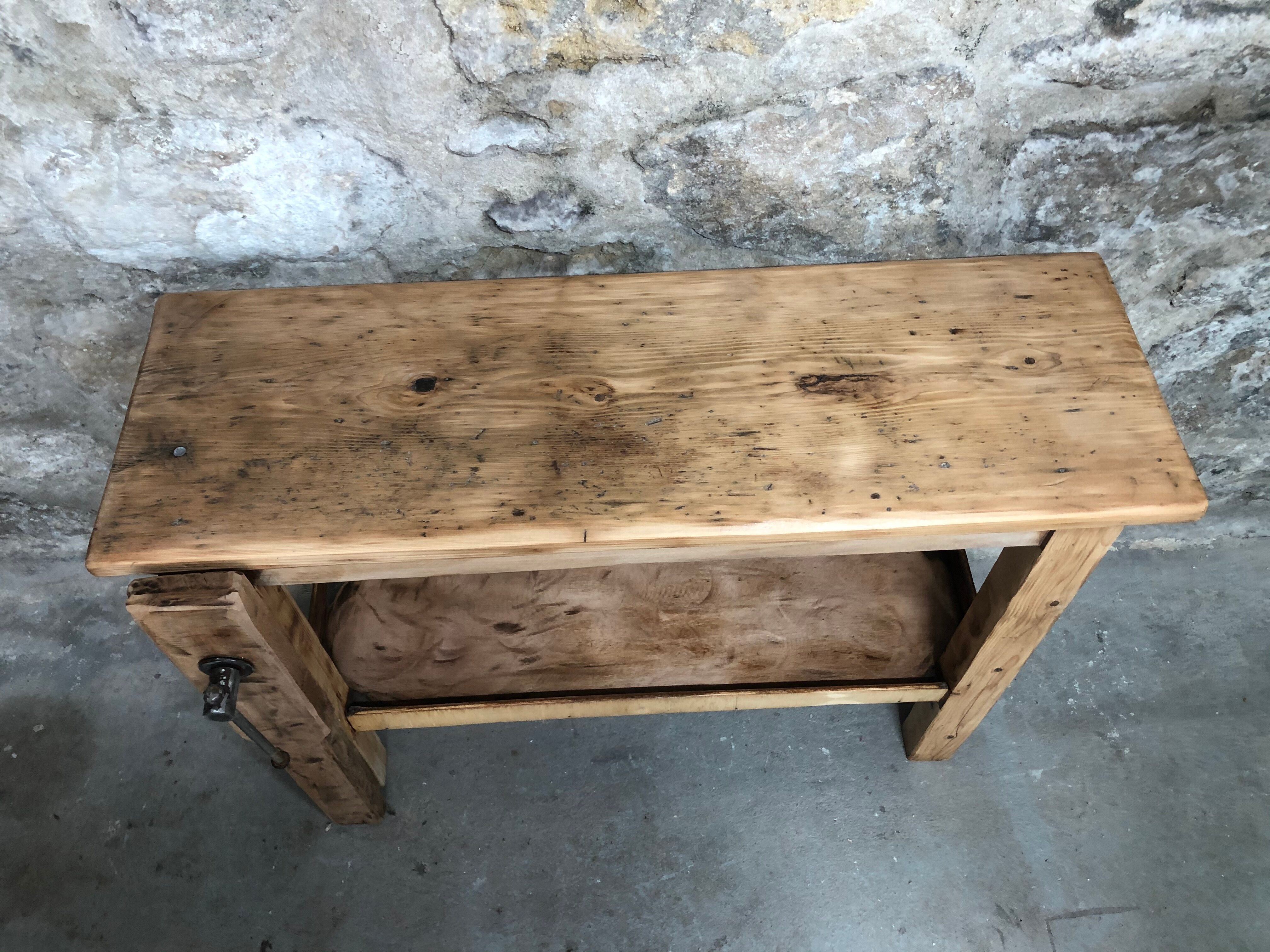 Small wooden workbench decoration