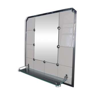 Ceramic bathroom mirror, France, 1940s-50s