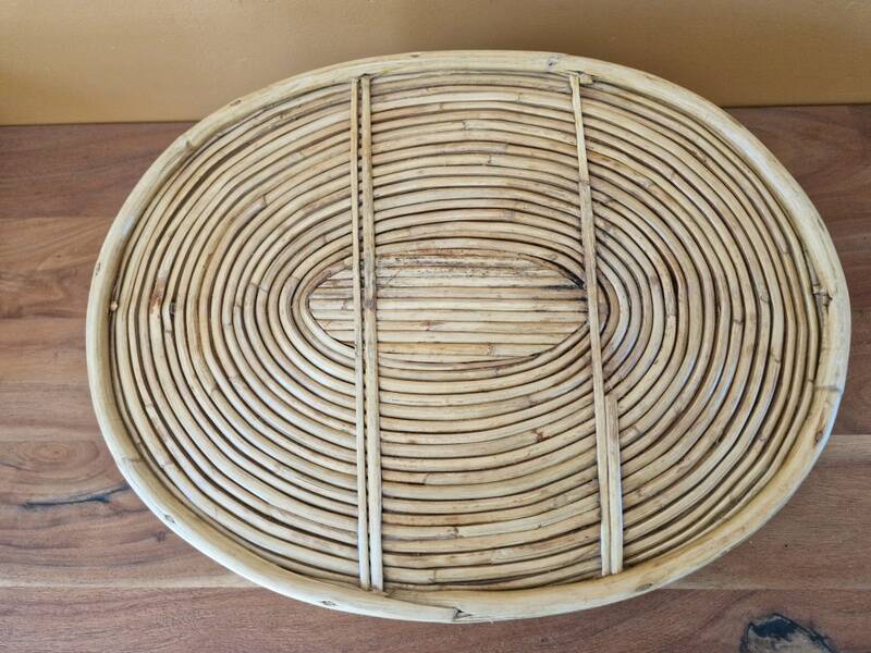 Gabriella Crespi (1922-2017) Rattan basket, tray, centerpiece