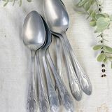 Set of 7 Vintage Silver Aluminum Nickel Soup Spoons