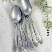 Ensemble de 7 cuillères à soupe vintage argenté Aluminonickel