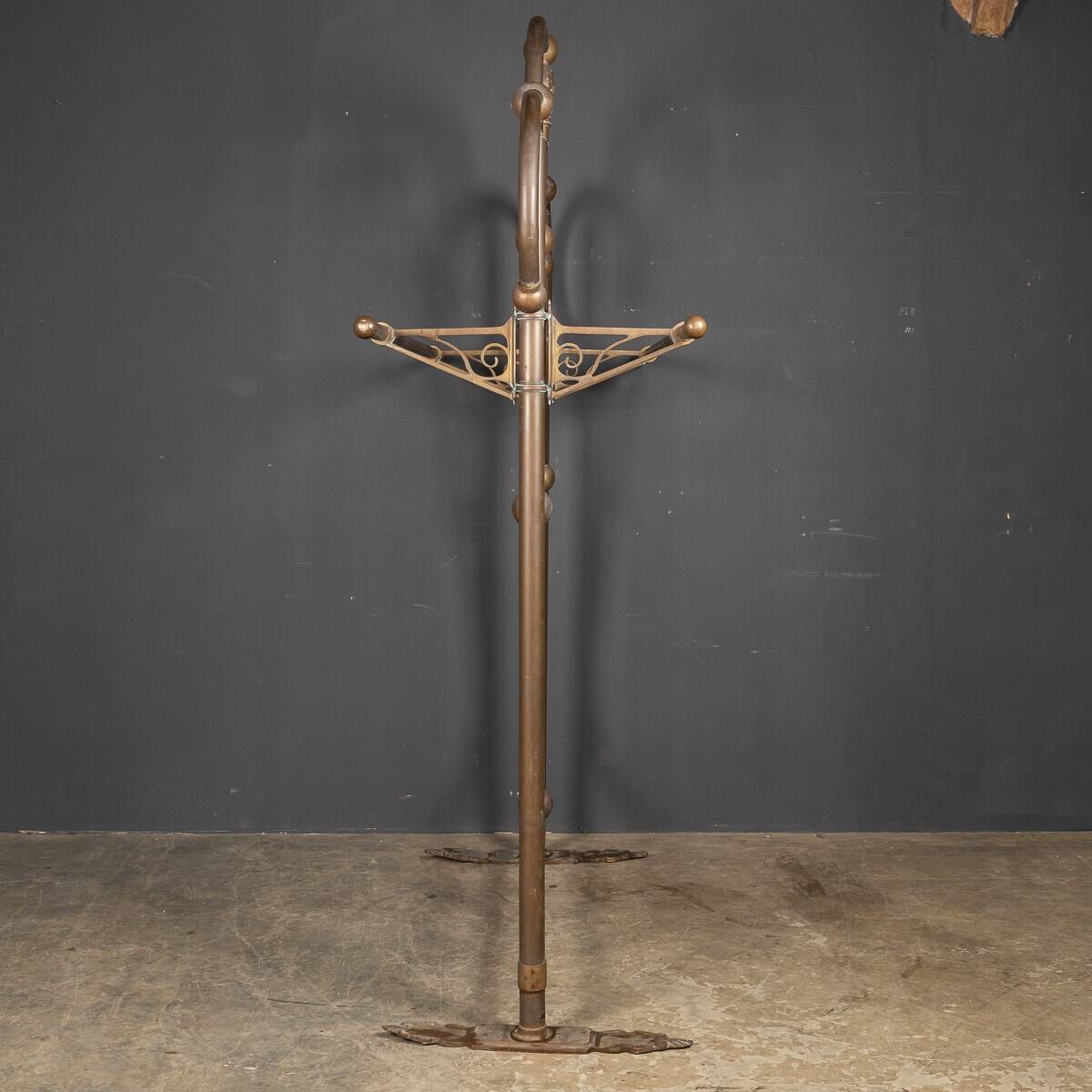 Antique 19thc victorian pair of brass coat stands c.1890