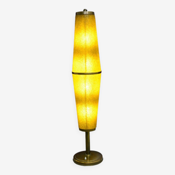 Totem floor lamp from the 60s in yellow granite methacrylate.