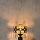 Large vintage wrought iron and glass pendant lamp