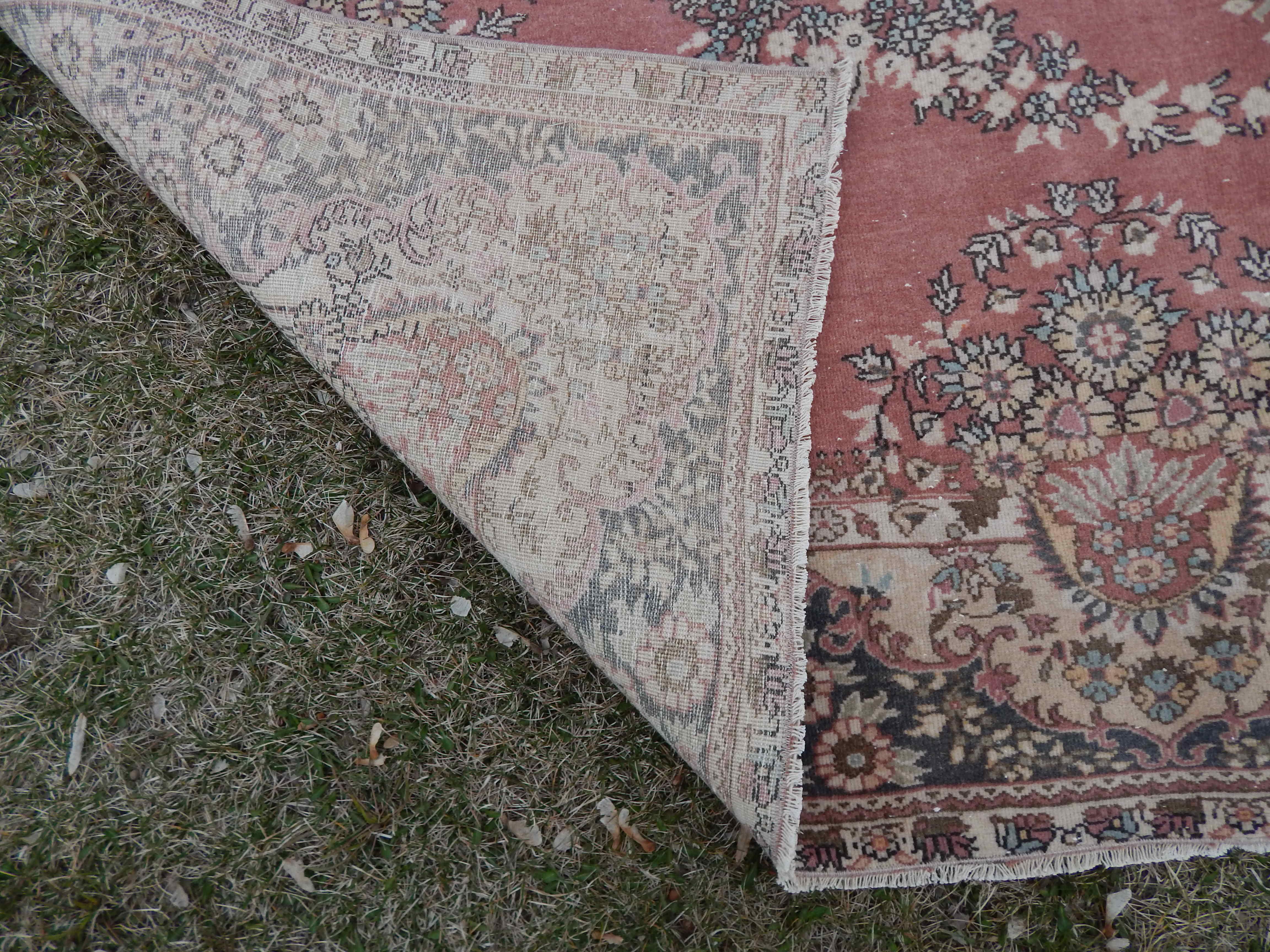 Distresssed oversize Turkish Oushak rug 245x345 cm