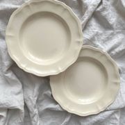 2 ivory fluted earthenware soup plates Sarreguemines