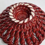 Braided glazed ceramic fruit cup, 33 cm