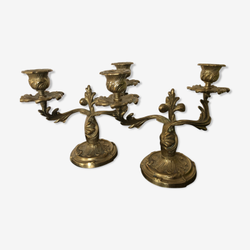 Brass chandeliers pair