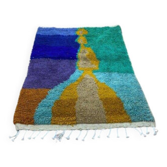 Colorful handmade Berber rug, traditional style, size 150 x 250 cm