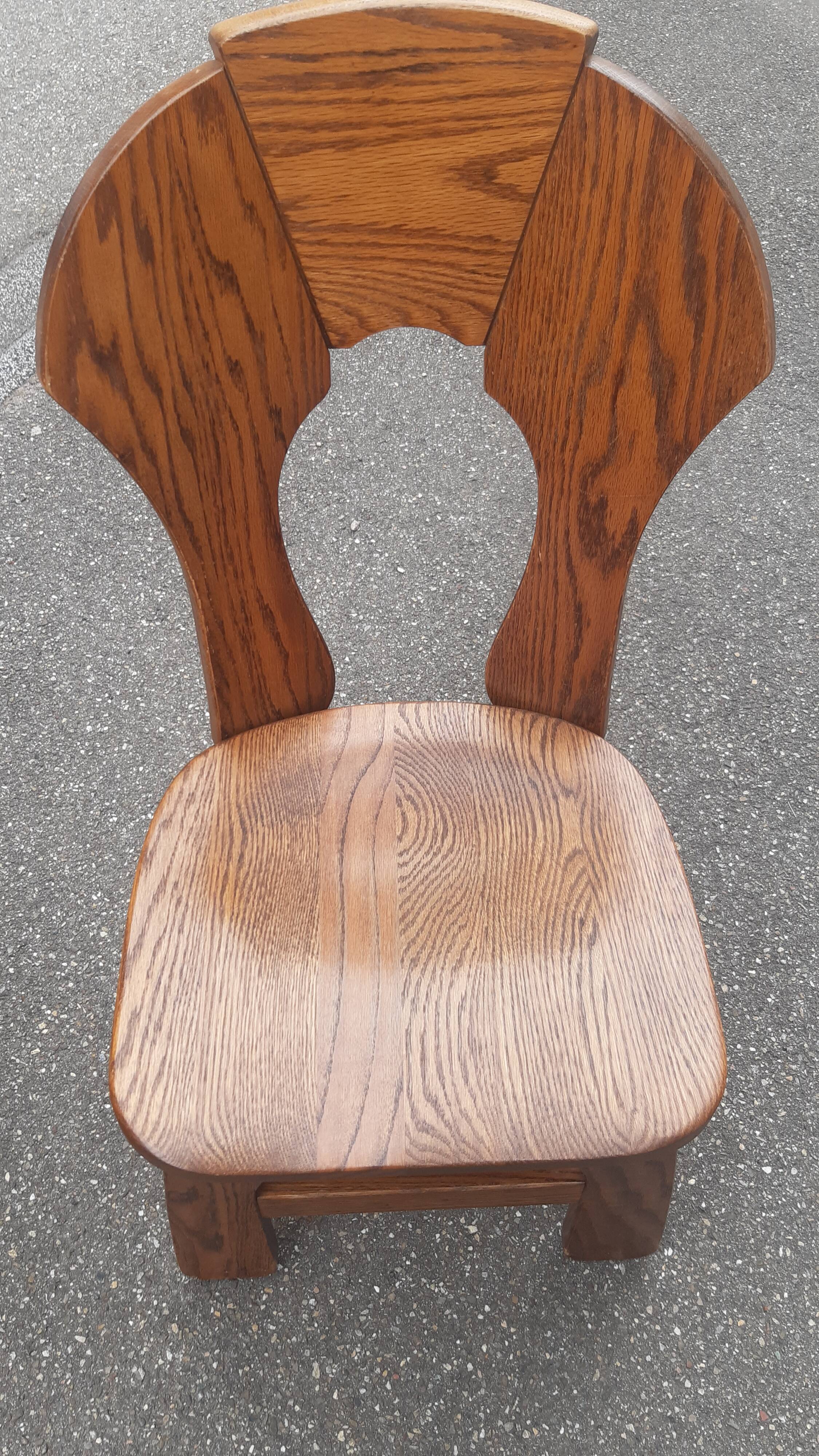 Brutalist chairs in solid oak mountain chalet decor