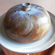 Signature vintage glazed stoneware cheese tray and bell