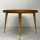 Italian round table with tapered brass leg ends, 1950s