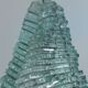 Pair of pyramid-shaped wall sconces in glass in vintage French style.