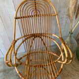 Pair of rattan armchairs