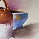 Tableau nature morte poteries